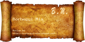 Borhegyi Mia névjegykártya